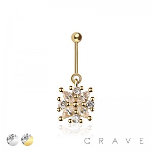 316L SURGICAL STEEL CZ MARQUISE FLOWER VERTICAL HELIX STUD/TRAGUS